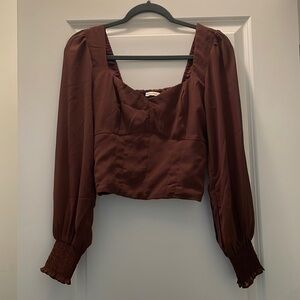 Abercrombie sweetheart, long sleeve, puff sleeve top